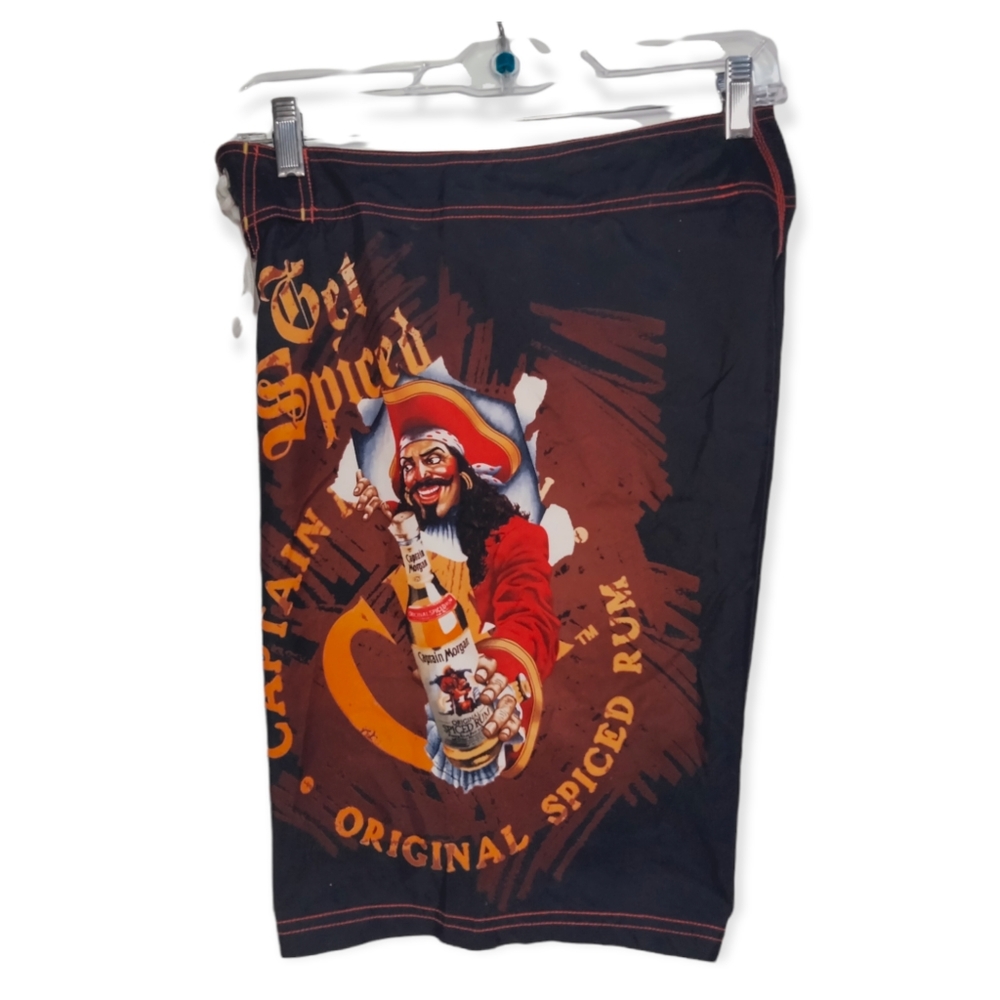 Captain Morgan Board Shorts Mens Size 28 Pirate Rum Swim Trunks View 2